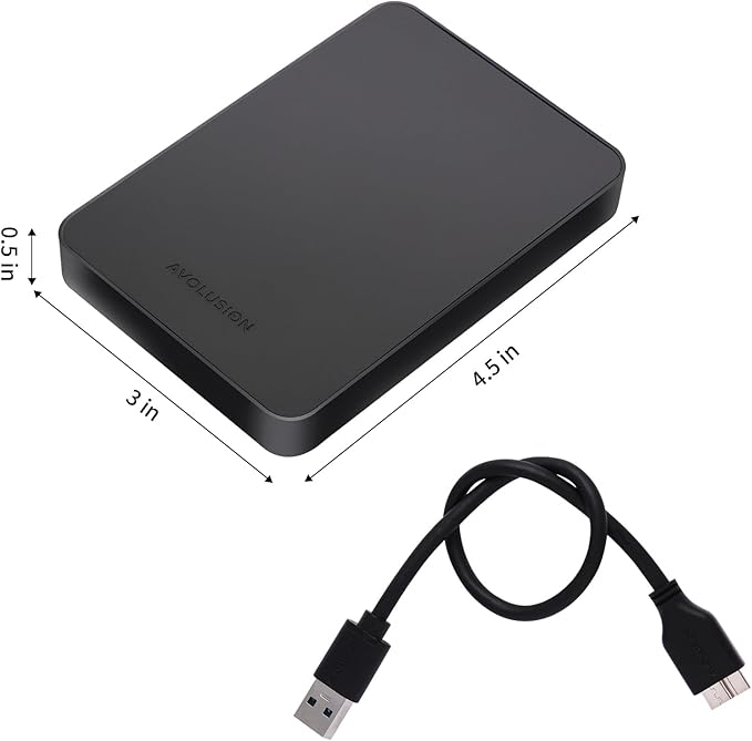 Avolusion Z2-S 1TB USB 3.0 Ultra Slim External Hard Drive/Pocket Drive (for Windows MacOS Xbox PlayStation) (Renewed)
