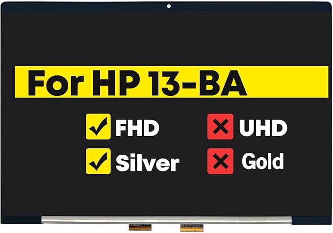 13.3 LCD Touch Screen Digitizer Assembly for HP Envy 13-BA 13T-BA 13T-BA100 13-BA1047WM 13-BA1060CA 13-BA0001CA 13-BA0010NR L96784-001 FHD 1920 * 1080 30Pin Silver Frame (Not 4K)