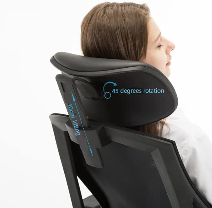 Office Chair Gaming Chair Computer Chair Ergonomic Reclining Office Boss Chair with Footrest Multi-Function Lifted Rotated Computer Chair Protect Waist Gaming Chair (Color : Black Siz