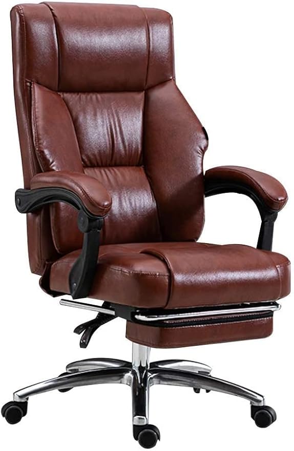 Office Chair Desk Chair Computer Chair Computer Chair Leather Desk Gaming Chair with Footrest Ergonomic Swivel Computer Desk Chair Height Adjustable Executive Office Chair Linkage Handrail with Movab