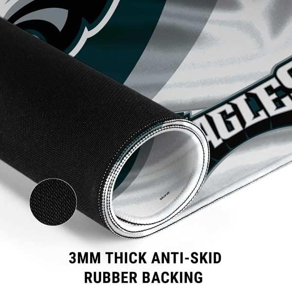 Skinit Medium Gaming Mouse Pad - Officially Licensed Philadelphia Eagles Design with Stitched Edges Waterproof Non-Slip Rubber Base Desk Mat for Keyboard &amp Mouse 17.7 x 15.75 inches