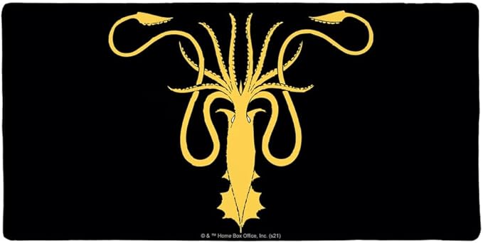 Game of Thrones Greyjoy Sigil Large Gaming Mouse Pad Desk Mat with Stitched Edges Non-Slip Base for Gamer Home and Office 31.5 x 15.7