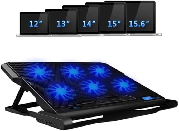 Laptop Cooling Pad Laptop Cooler with 6 Quiet Fans for 17 Inch Laptop Cooling Fan Stand Portable Ultra Slim USB Powered Gaming Laptop Cooling Pad
