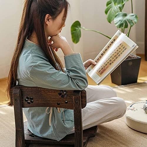 ELEFOCUS Japanese Style Solid Timber backrest Chair Home Tatami seat Comfortable Sofa Japanese Style Solid Timber Floor Chair(Charcoal Burner 2)