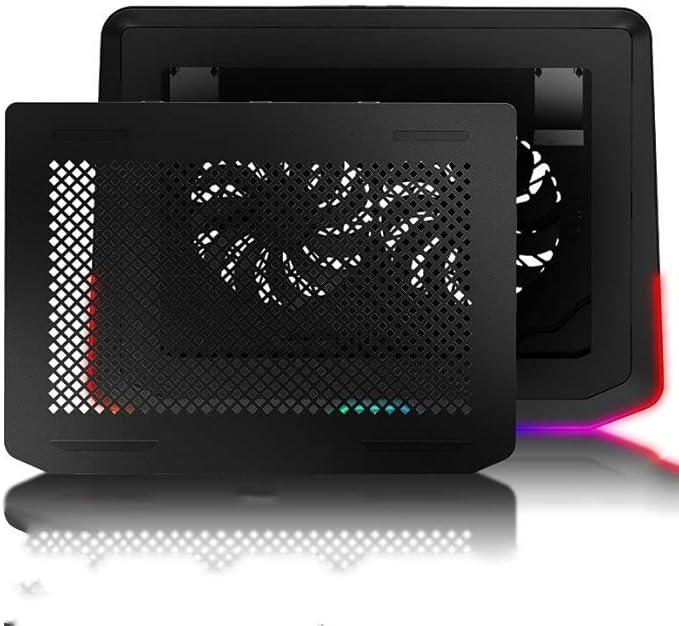 Laptop Cooling Pad Up to 17.3 Inch RGB Laptop Cooler Pad with 2 Cooling Fans Laptop Cooling Stand with 6 Height Adjustable Laptop Fan Two 3.0 USB Ports