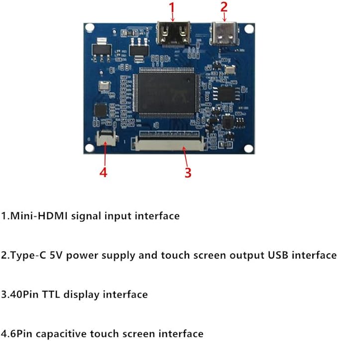 8 Inch IPS LCD Display Kit 1024x768 4:3 Portable Monitor with Capacitive Touch Screen&ampMini-HDMI Driver Board5V Powered–for PC Extended ScreenOrange PiDevelopment BoardsGaming ConsolesDIY Proj