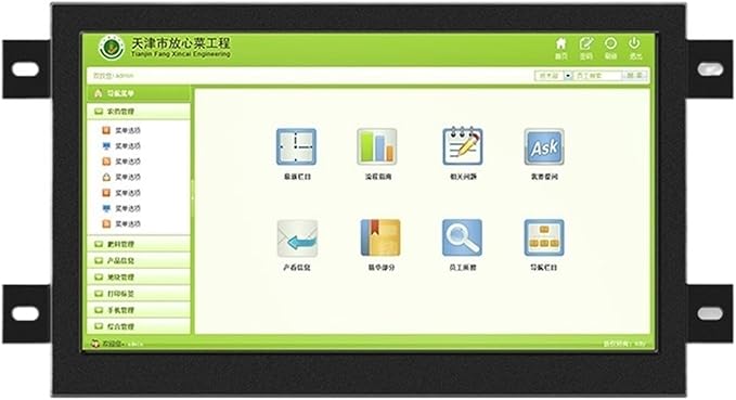 1pc 15.6 Inch Industrial Computer Display Monitor of Tablet Monitors with Resistive Touch Screen VGA HDMI DVI USB Interface(DVI VGA Touch USB)