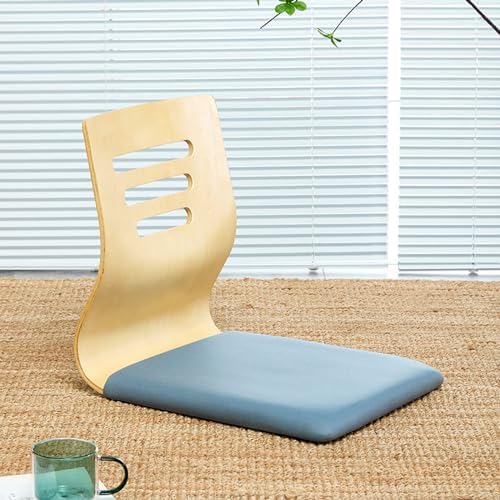 BTZHY Floor Chair Portable Tatami Chair with Back Support Meditation Floor Chair Portable Japanese Legless Chair Wooden Lazy Sofa Bay Window Balcony Living Room Chair Floor Seat 37 x