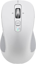 Wireless Bluetooth Mouse (USB + BT1 + BT2) Full Size 4-Way Scrolling Multi-Device Silent Mouse for Computer Laptop iPad MacBook (White)