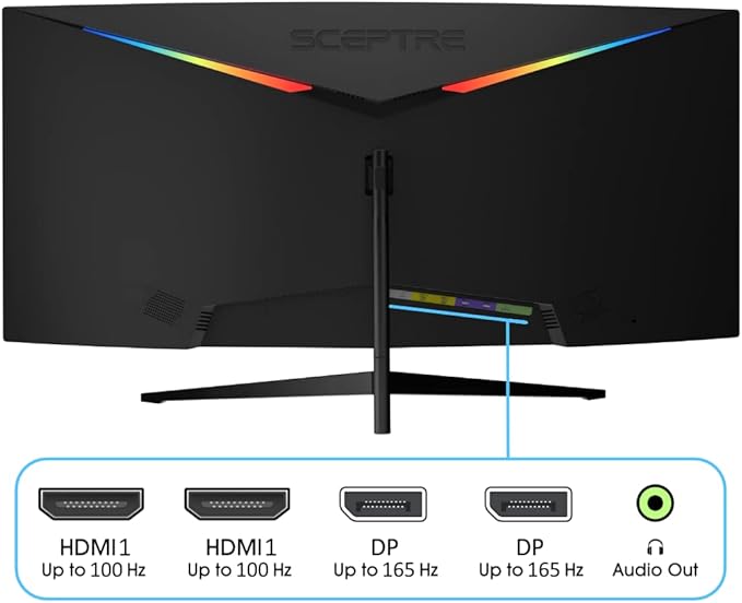 34-Inch Curved Ultrawide WQHD Gaming Monitor 3440 x 1440 R1500 up to 180Hz DisplayPort x2 99% sRGB 1ms Machine Black 2025 (C345B Series)