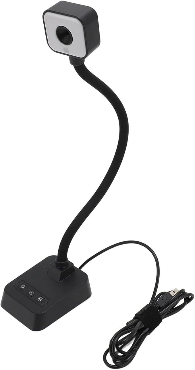 SUNGOOYUE 13MP High Resolution USB Document Camera Flexible Autofocus LED Webcam for Document Scanning Web Streaming Video Conferencing (1 X USB)