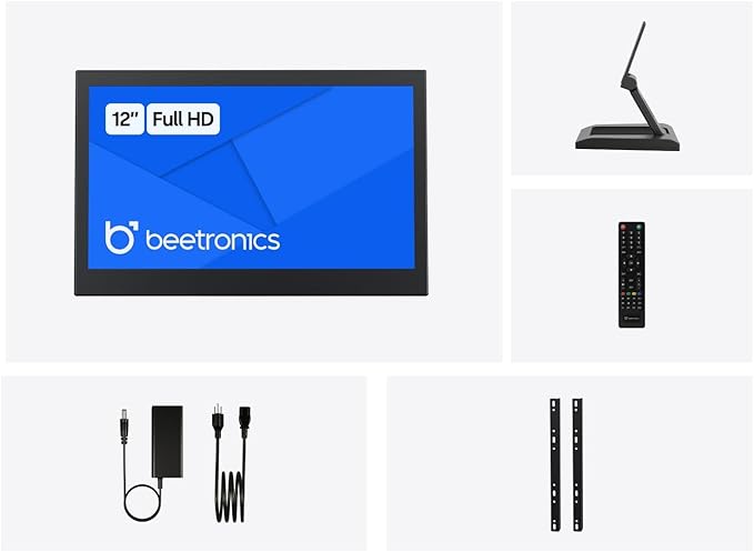 Beetronics 12-Inch Full HD IPS Monitor - Professional Industrial-Grade Display | HDMI VGA BNC RCA Inputs | Durable Metal Housing Matte Screen 24/7 Continuous Operation Wide Viewing Angle 12HD7M
