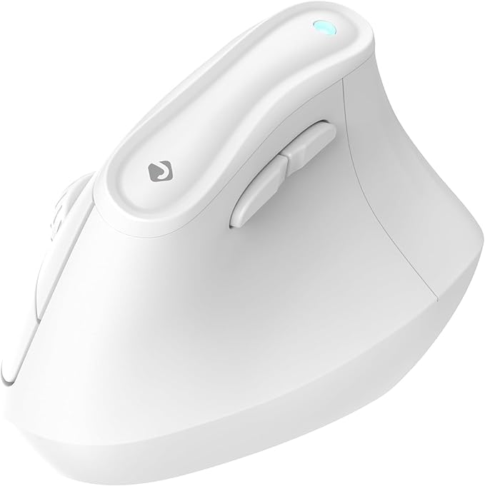 J-Tech Digital Wireless Mouse Vertical Ergonomic Mouse with 2.4G Wireless &amp Bluetooth for 3 Multi-Device Function Adjustable DPI Modes Compatible with PC Mac Laptop - White