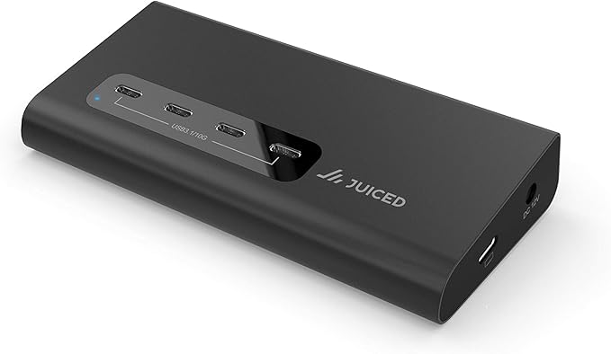 Juiced Systems VertexHUB High-Speed USB-C &amp USB-A Hub - 10 Gbps Transfer USB 3.2 Gen 2 4X USB-C Ports 3X USB-A Ports Fast Charging
