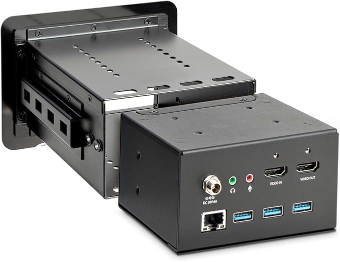 StarTech.com Conference Room Docking Station - Universal Laptop Dock - 4K HDMI 60W Power Delivery USB Hub GbE Audio - in-Table Connectivity Box for Huddle/Boardroom Collaboration Space TAA