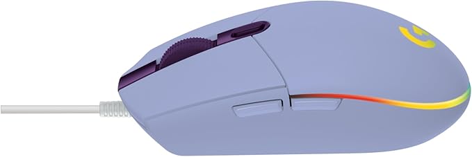Logitech G203 Prodigy Wired Gaming Mouse 8000 DPI RGB Lightweight 6 Programmable Buttons On-Board Memory Compatible with PC/Mac - Lilac