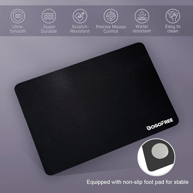 Glass Gaming Mouse Pad Professional Esport Tempered Glass Mouse Pad Ultra-Smooth Micro-Etched Surface for Top Speed and ControlHard Mousepad Black (15.7'' x 11.8'')