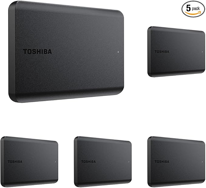 TOSHIBA Canvio Basics 1TB Portable External Hard Drive USB 3.0Black - HDTB510XK3AA(Pack of 5)