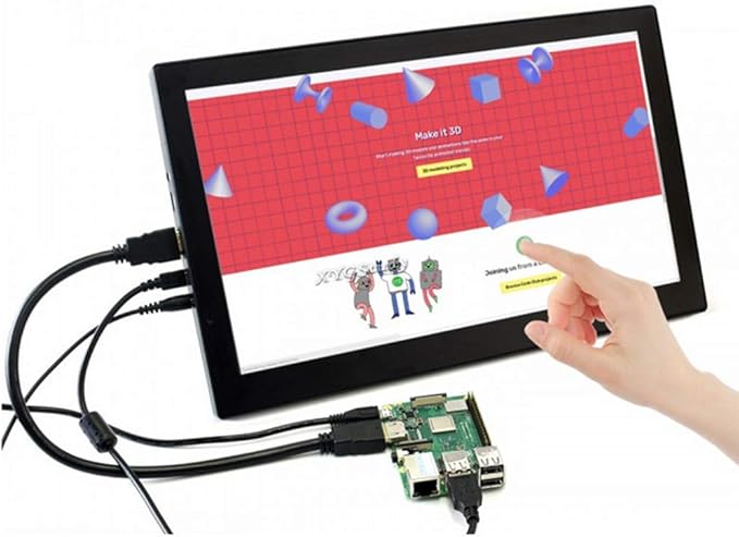 13.3inch HDMI LCD (H) V2 13.3 inch IPS 1920x1080 Capacitive Touch Screen Display Monitor LCD with Toughened Glass Panel Cover for Raspberry Pi Jetson Nano BB Black Raspbian Ubuntu