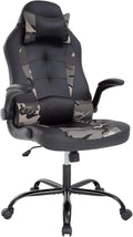 Gaming Chairs for Adults PU Leather Swivel Rolling Adjustable Game Chair with Lumbar Support Flip Up Arms Headrest for Adults Women Men Video Game Chairs Ergonomic Gaming Chair
