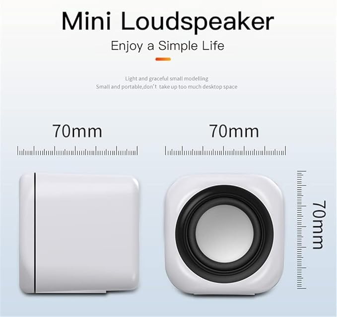 Computer Speakers for Desktop Computer Speaker Deep Bass Sound Loudspeaker USB Mini Audio Speakers for Laptop Notebook Desktop PC Multimedia Loudspeakers(B)