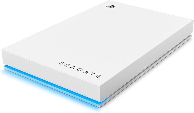 Seagate Game Drive PS4/PS5 5TB Portable External Hard Drive 2.5 Inch USB 3.0 White LED Blue Plug and Play Model No.: STLV5000200
