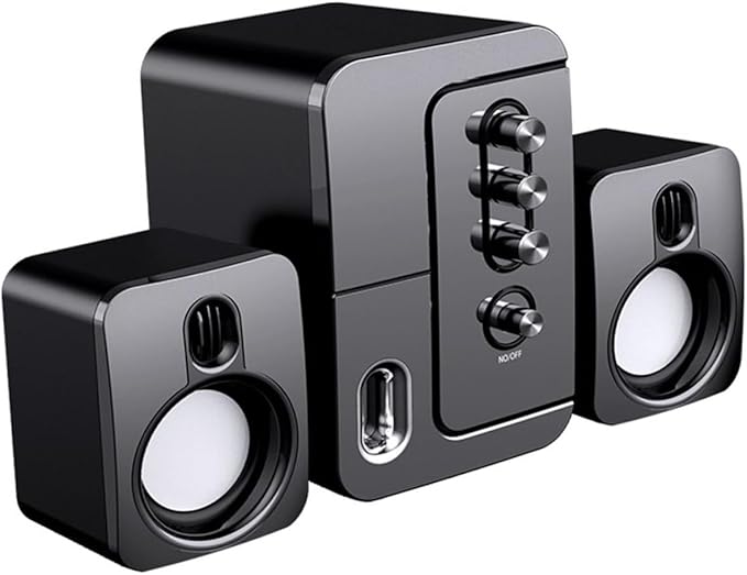 USB Computer Laptop Desktop Speaker 3D Surround Sound Bass Portable Home Office Compact Speaker Black