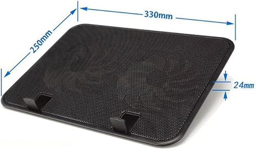14 Inch Notebook Cooler Dual Fan USB External Laptop Cooling Pad Slim Stand High Speed Silent Metal Panel Fan (Color : A)