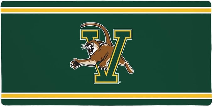 Vermont Catamounts Primary Logo Stripes Large Gaming Mouse Pad Desk Mat with Stitched Edges Non-Slip Base for Gamer Home and Office 31.5 x 15.7