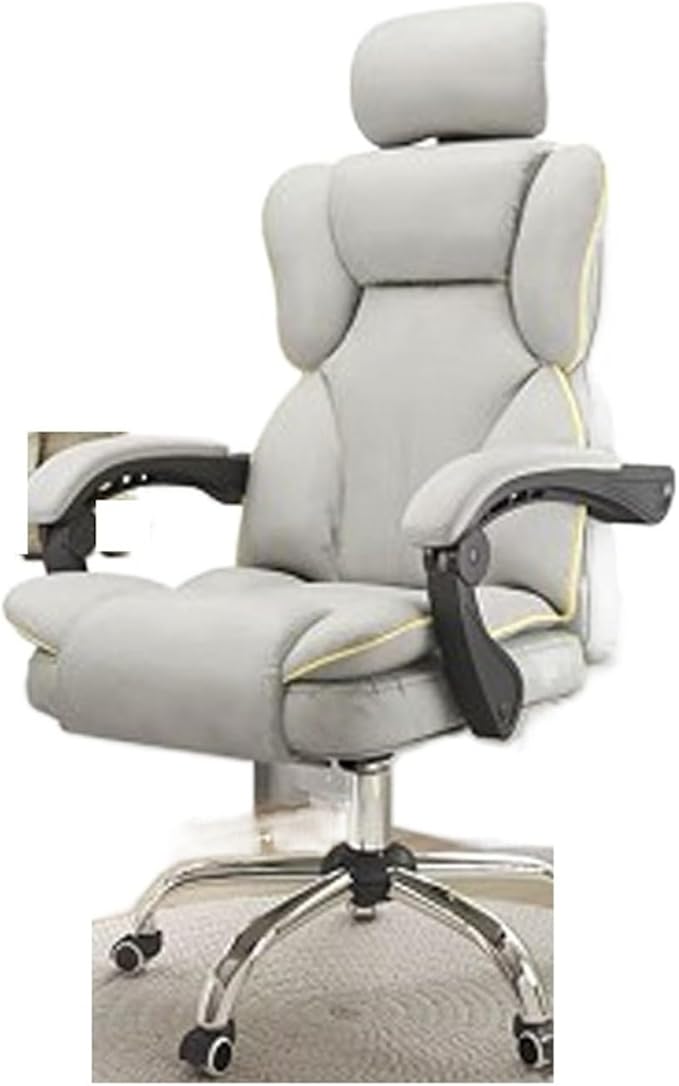 Computer Chair Office Chair Swivel Gaming Chair Computer Chair with Game Chairs Leather Seat for Office Chair Furniture Chair (Color : Grey)