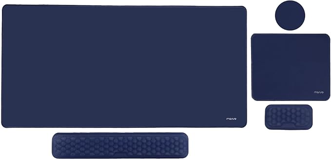 MOSISO Large Gaming Mouse Pad&ampMassage Keyboard Wrist Rest&ampMousepad&ampWrist Rest&ampCoasterErgonomic Non-Slip Base Pad Set&ampPain Relief Easy Typing Cushion with Memory Foam for Home Offi