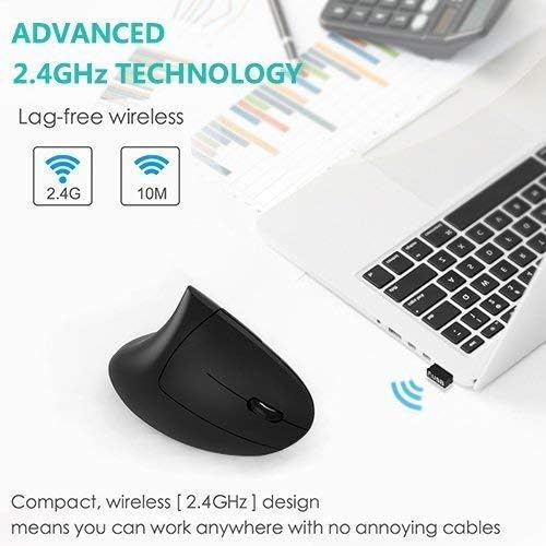 Wireless Ergonomic Mouse Jelly Comb Rechargeable 2.4G Bluetooth Vertical Mouse Switch to 3 Devices Optical Mice with 6 Buttons 3 Adjustable DPI Levels for Laptop PC MacBook Notebook