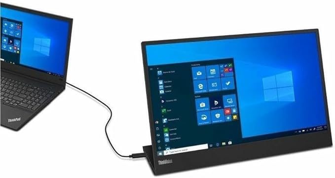 Lenovo ThinkVision M15 16 Class Full HD LED Monitor - 16:9 - Raven Black - 15.6 Viewable - in-Plane Switching (IPS) Technology - WLED Backlight - 1920 x 1080-16.7 Million Colors - 250 Nit - 6 ms -