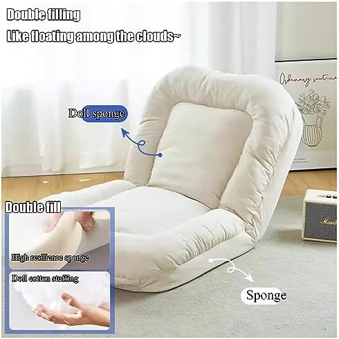 Floor Chair Indoor Adjustable Floor ChairLazy Sofa Couch Bed Softly Cushioned High Back Floor Gaming Chair Tatami Couch Covers Lazy Floor Sofa Easily Folding for Teens Adults Living Room Corner Ch