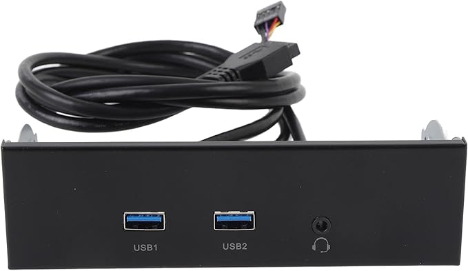 5.25 Inch Front Panel USB Hub 3 Port (2 USB Port + 1 HD Audio Port) 19 Pin Front Panel Adapter 5Gbps USB 3.2 GEN1 9 Pin Sound Internal USB Hub for Computer case