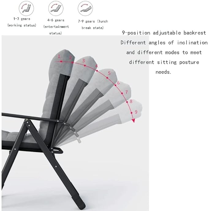 Office Chair Gaming Chair Recline Office Chair Foldable Lightweight Study Chair with Lumbar Pillow Computer Chair(Size:One SizeColor:A)
