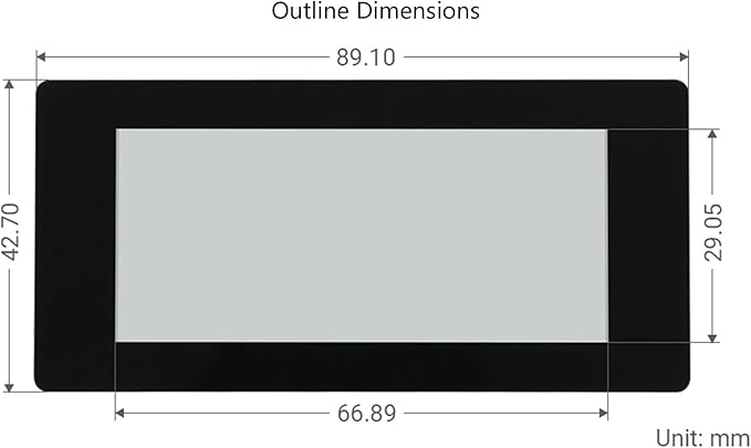 2.9inch Touch e-Paper Display HAT for Raspberry Pi 4B/3B+/3B/2B/Zero/Zero W/WH/ 2W/2WH 296×128 Pixels 5-Points Capacitive Touch E-Ink Black/White SPI Interface Support Partial Refresh