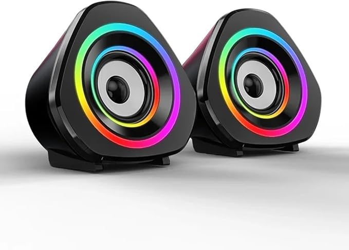 JSEIAJB 5.0 Soundbox 2.0 Loudspeaker with RGB Colorful Breathing LED Light Computer Speakers