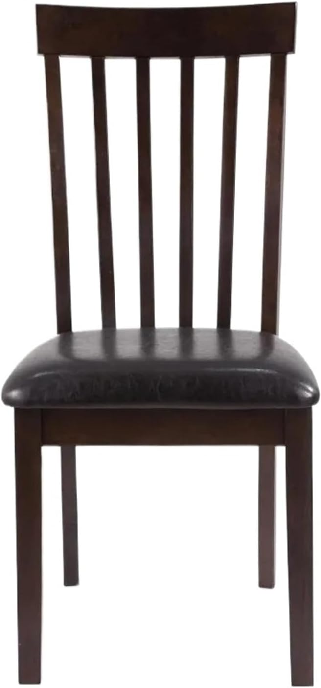 Adjustable Office Computer Chair with Armrest 1pcs Dark Brown Rake Backrest Design Wood Frame Dining Room Chair
