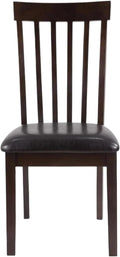 Adjustable Office Computer Chair with Armrest 1pcs Dark Brown Rake Backrest Design Wood Frame Dining Room Chair