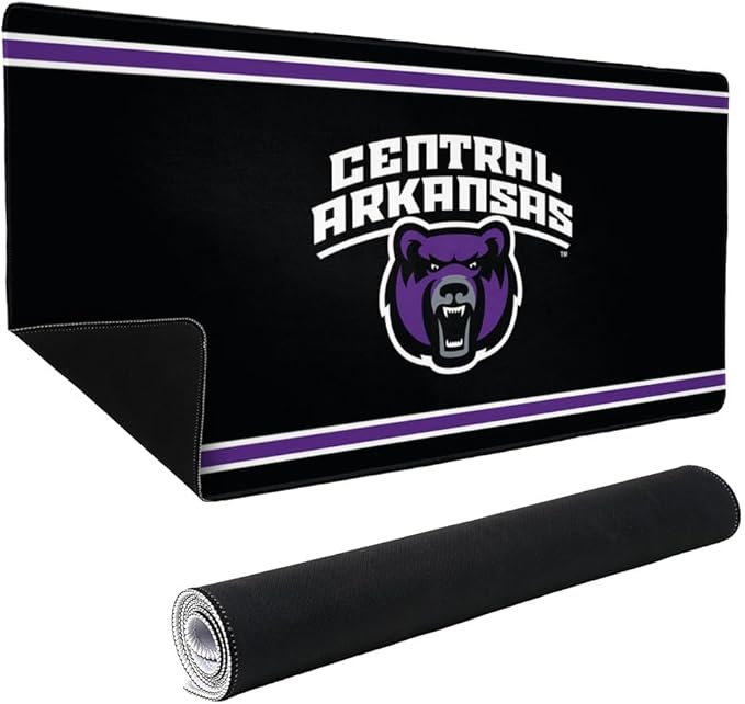 Central Arkansas Bears Primary Logo Stripes Large Gaming Mouse Pad Desk Mat with Stitched Edges Non-Slip Base for Gamer Home and Office 31.5 x 15.7