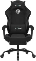 Gaming Chair Video Gaming Chairs for Adults Comfy Fabric Computer Office Chair with Pocket Spring Cushion 350lb Heavy Duty Ergonomic Gamer Chair 360° Swivel Lumbar Headrest 90-150° Recline Black