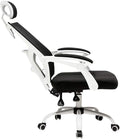 Swivel Office Chair Computer Chair Office Chair Backrest Gaming Chair The Company Chairs Reclining Ergonomic Chair with A Footrest White/Black Task Chair