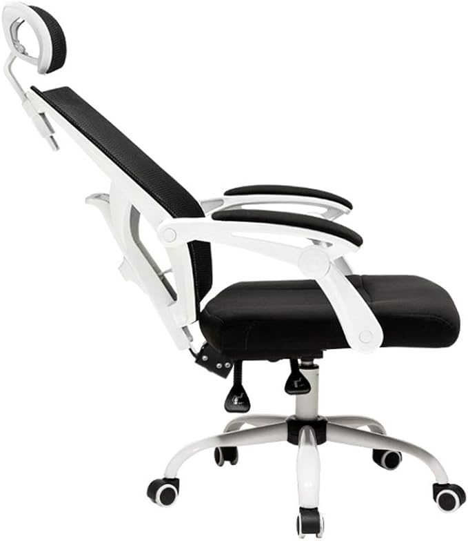 Swivel Office Chair Computer Chair Office Chair Backrest Gaming Chair The Company Chairs Reclining Ergonomic Chair with A Footrest White/Black Task Chair
