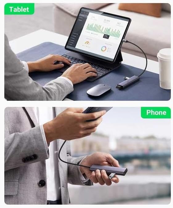 USB C Adapter 4-in-1 Hub USB-A USB Splitter Compatible with Samsung Galaxy Z Flip7/Z Flip7 FE