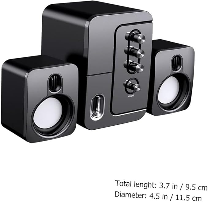 USB Desktop Computer Speakers with 3D Surround Sound and Deep Bass Portable Versatile Office Speaker for Laptop and Pc Black