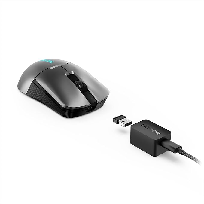 Lenovo Legion M600s RGB Wireless Gaming Mouse – 19000 DPI 6 Programmable Buttons 70 Hours Battery Life Tri-Mode Connectivity (2.4 GHz Bluetooth Wired) (Iron Grey)