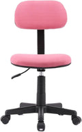 Adjustable Office Computer Chair with Armrest Home Small Computer Chair Study Office Chairs Furniture Armless Swivel Backrest Gaming(Princess Powder)