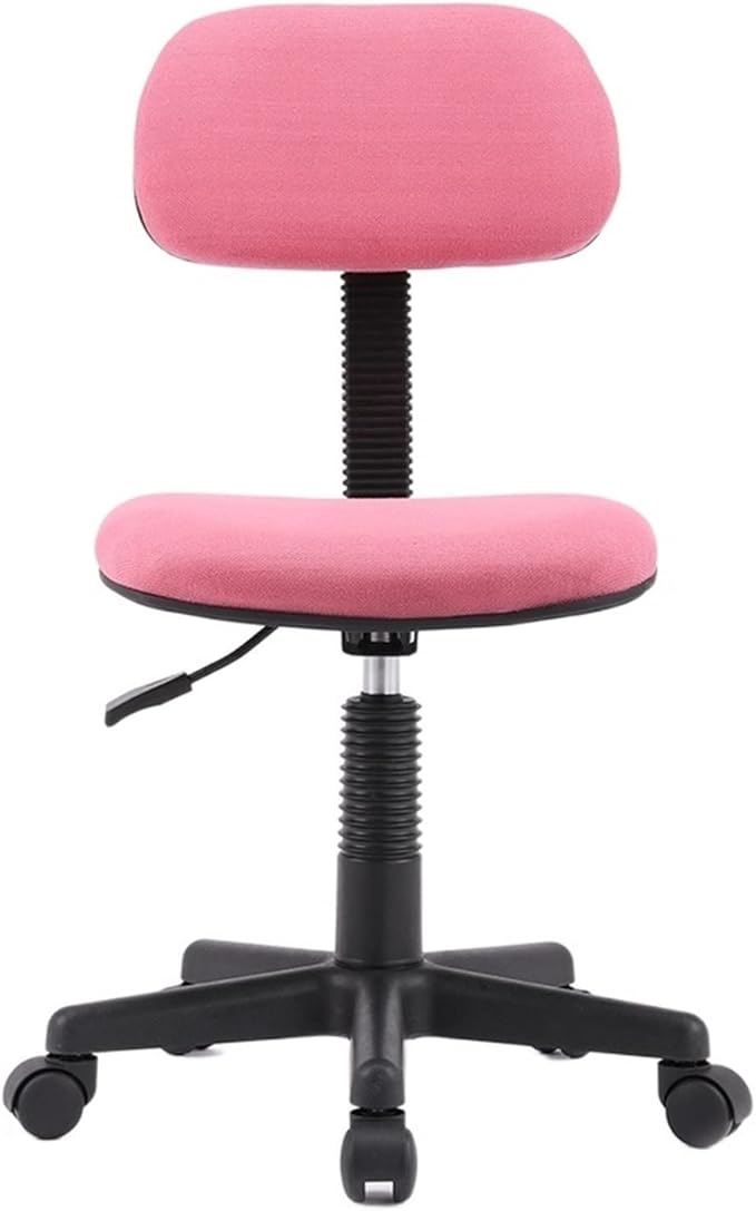 Adjustable Office Computer Chair with Armrest Home Small Computer Chair Study Office Chairs Furniture Armless Swivel Backrest Gaming(Princess Powder)