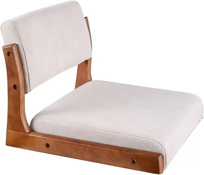 ELEFOCUS Stool Legless Chair Floor Chair Lazy Fabric Cushion Back Support Tatami Living Room Inn 45X48X36CM(C)